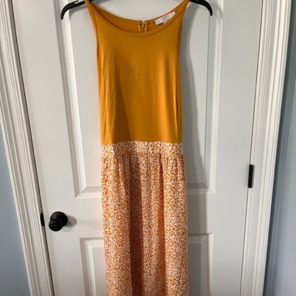 Gold and white leopard midi, satin bottom cotton on top